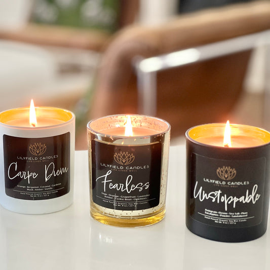 Luxury Collection of 3 Soy Candles (Carpe Diem, Unstoppable and Fearless)