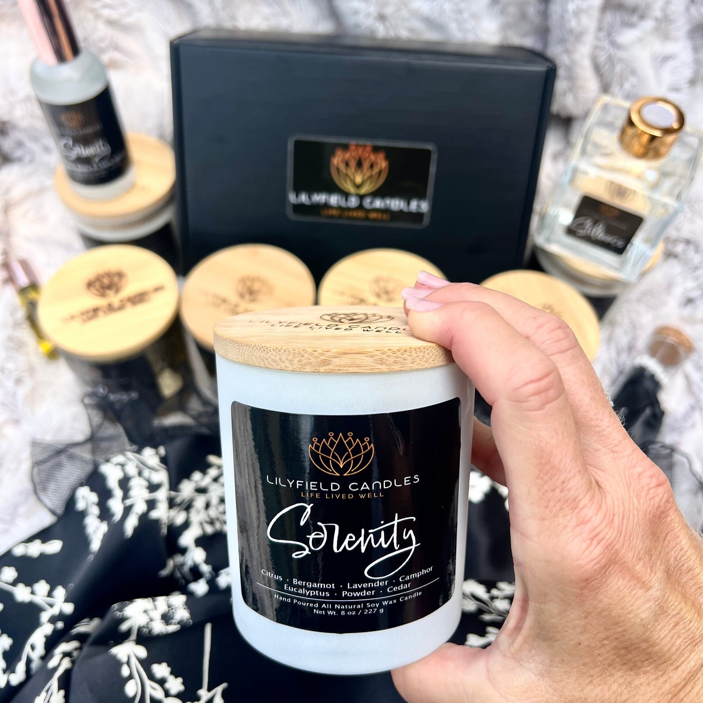 Serenity Lavender Soy Candle and Lavender Linen & Body Spray