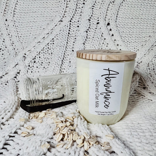 ABUNDANCE candle Vanilla soy candle for the fall scented vanilla candle for the autumn season vanilla wood wick candle to create warm and cozy atmosphere