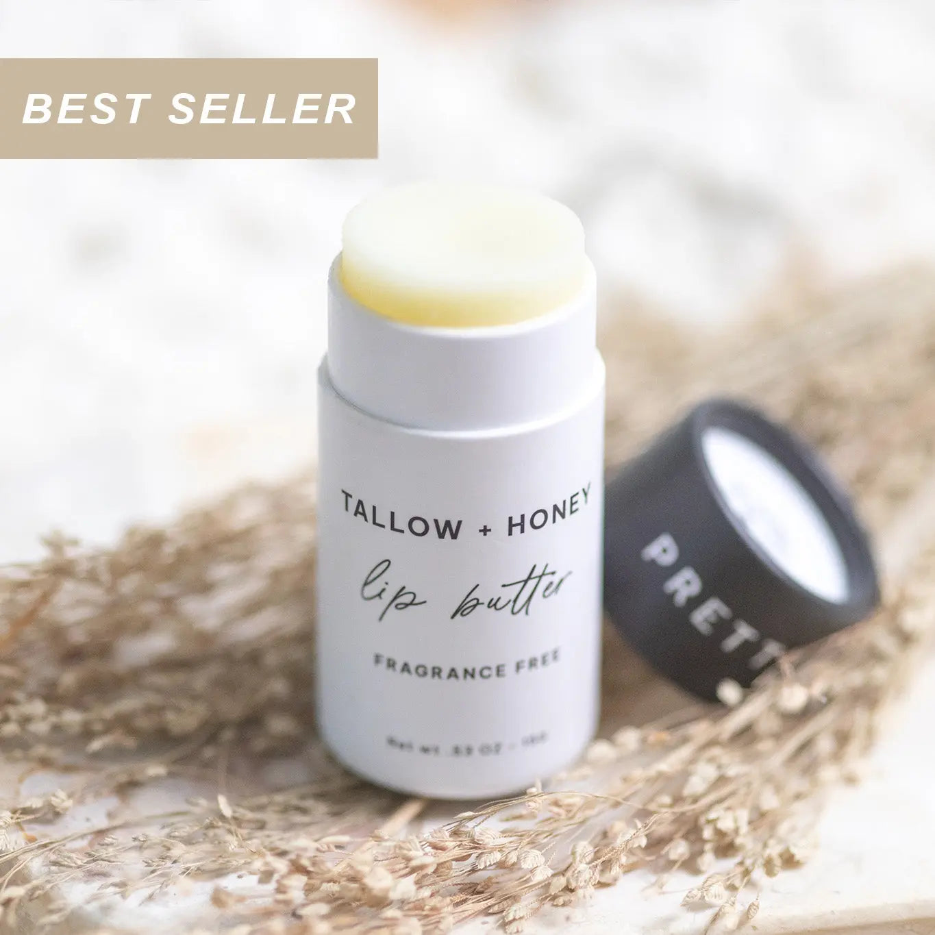 Fragrance Free Tallow + Honey Lip Butter in Eco-Friendly Travel Tubes Pretty farm girl