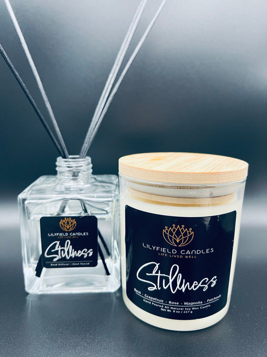 Stillness Soy Candle and Eco-Friendly Stillness Diffuser Gift Set