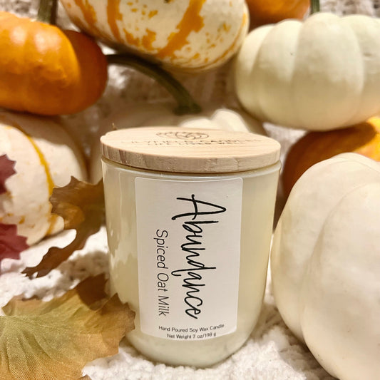 ABUNDANCE candle Vanilla soy candle for the fall scented vanilla candle for the autumn season vanilla wood wick candle to create warm and cozy atmosphere