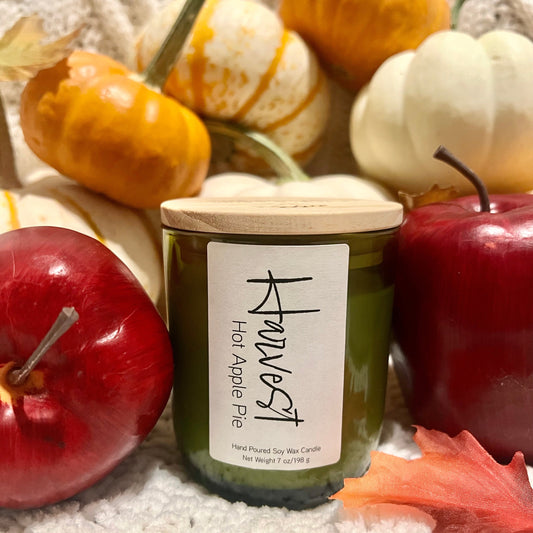 HARVEST Candle cozy fall candle smells like apple pie soy candle for your home apple pie scented candle for harvest season soy candle for your living room