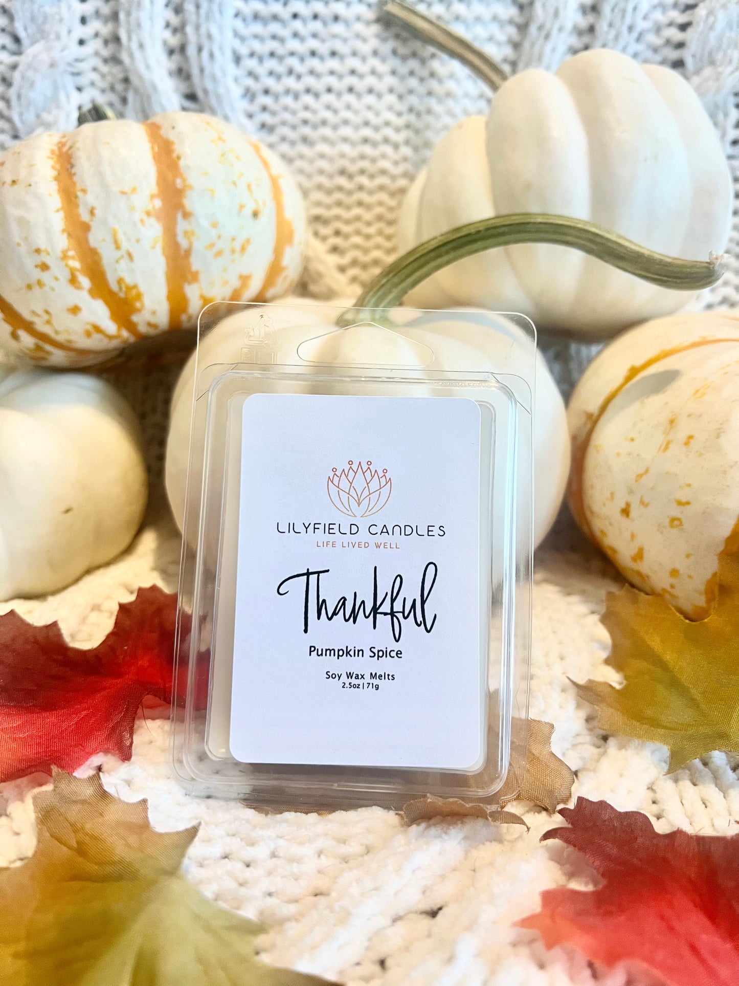 Apple pie, spiced Pumpkin pie, and Vanilla oat-milk wax melts for the fall wax melt scents of pecan, apple and pumpkin for autumn