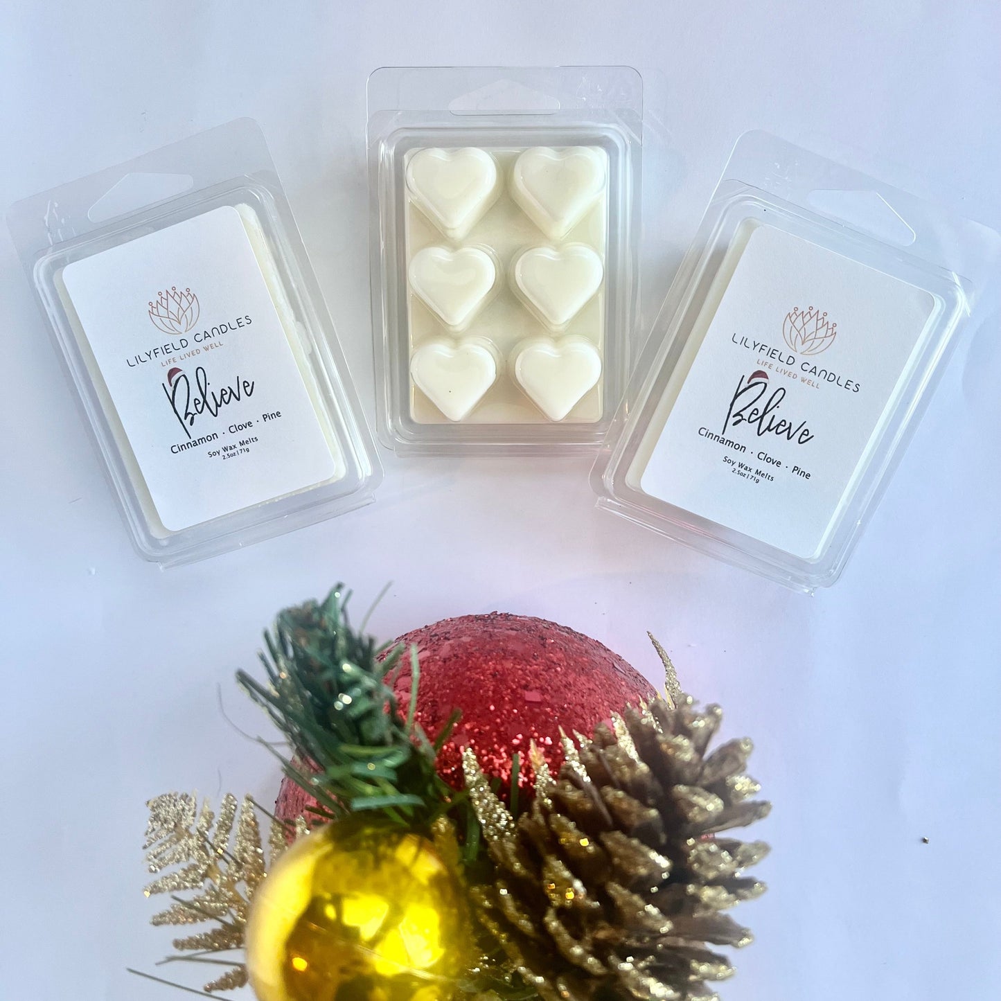 Christmas wax melts of pine cinnamon fir and ginger for holiday time soy wax melts for cozy Christmas home environment