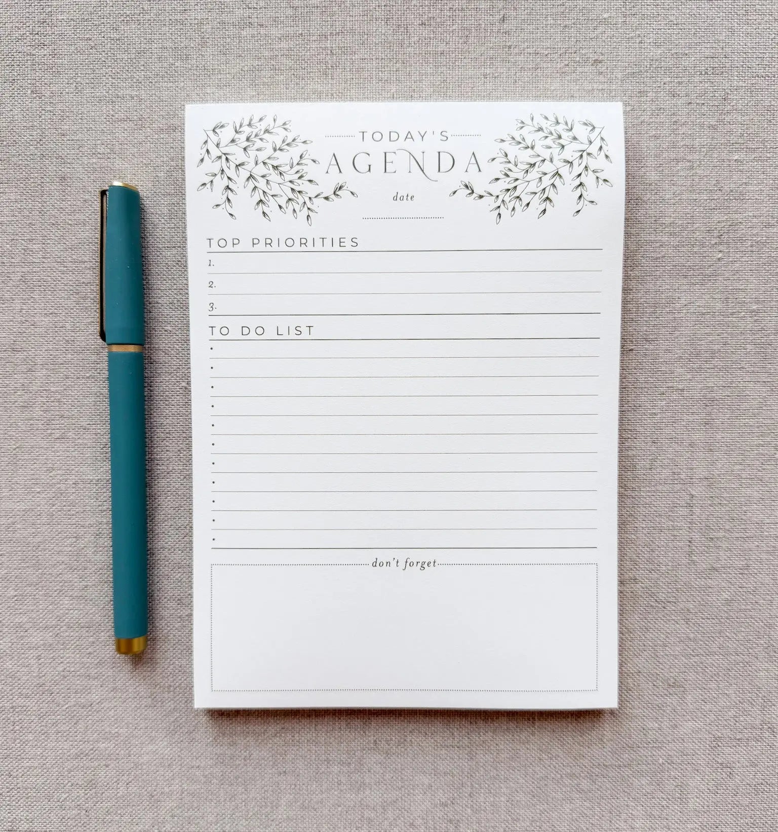 Today's Agenda // Planner Notepad Jen Simpson Design, LLC