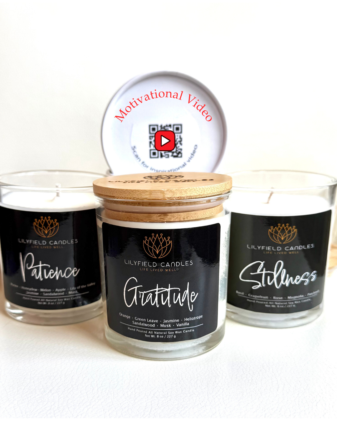 Virtue Collection of 3 Soy Candles (Rose Garden, Coastal and Vanilla Blossom)