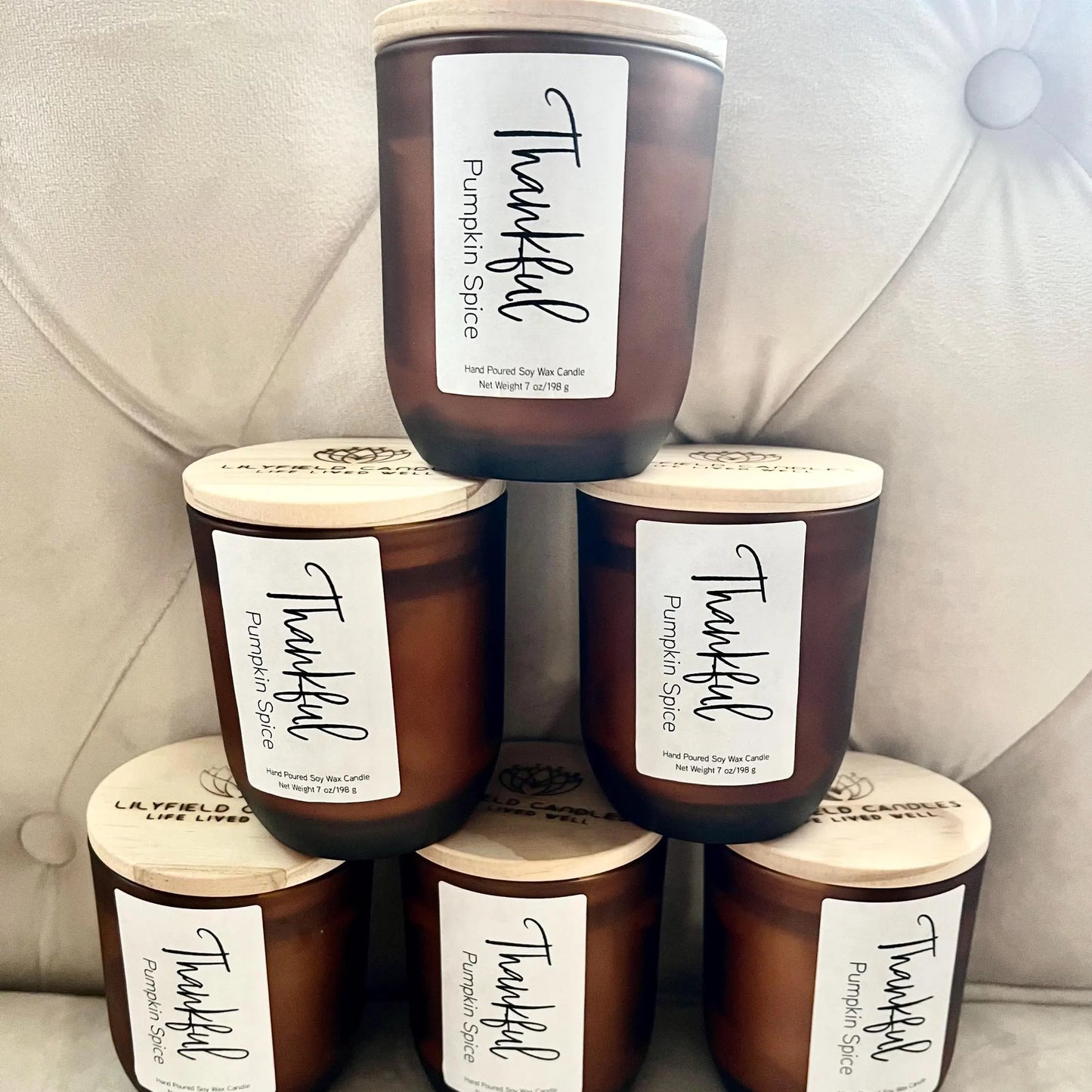 THANKFUL candle Pumpkin Spice soy candle for fall scented pumpkin pie home fragrance spiced pumpkin harvest scented all natural pumpkin soy candle